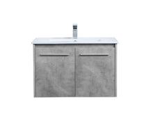 30 Inch Single Bathroom Floating Vanity In Concrete Grey