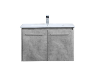30 Inch Single Bathroom Floating Vanity In Concrete Grey