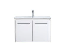 30 Inch Single Bathroom Floating Vanity In White