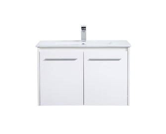 30 Inch Single Bathroom Floating Vanity In White