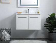 30 Inch Single Bathroom Floating Vanity In White
