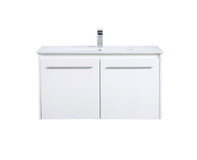 36 Inch Single Bathroom Floating Vanity In White