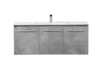 48 Inch Single Bathroom Floating Vanity In Concrete Grey