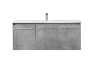 48 Inch Single Bathroom Floating Vanity In Concrete Grey