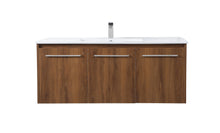 48 Inch Single Bathroom Floating Vanity In Walnut Brown