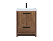 24 Inch Single Bathroom Vanity In Walnut Brown
