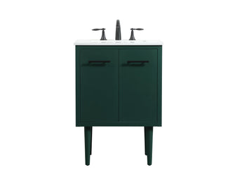 24 Inch Single Bathroom Vanity In Green