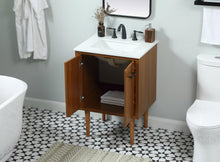 24 Inch Single Bathroom Vanity In Teak