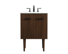 24 Inch Single Bathroom Vanity In Walnut