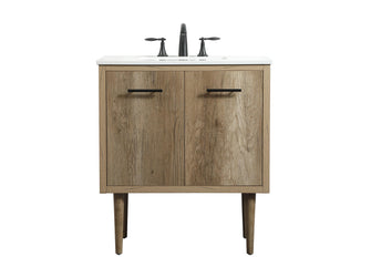 30 Inch Single Bathroom Vanity In Natural Oak