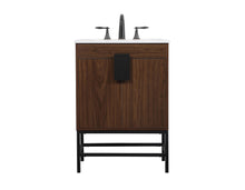 24 Inch Single Bathroom Vanity In Walnut