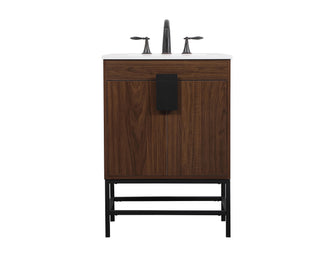 24 Inch Single Bathroom Vanity In Walnut