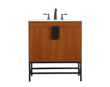 30 Inch Single Bathroom Vanity In Teak