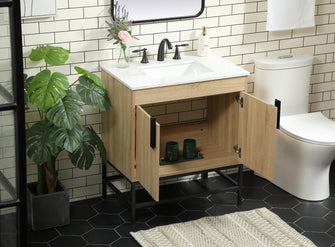 30 Inch Single Bathroom Vanity In Mango Wood