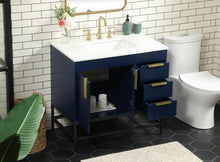 36 Inch Single Bathroom Vanity In Blue