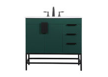 36 Inch Single Bathroom Vanity In Green