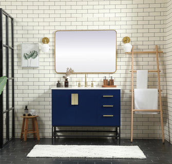 42 Inch Single Bathroom Vanity In Blue