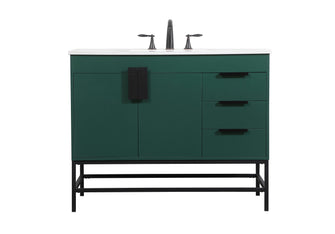 42 Inch Single Bathroom Vanity In Green