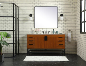 60 Inch Single Bathroom Vanity In Teak