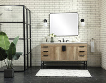 60 Inch Single Bathroom Vanity In Natural Oak