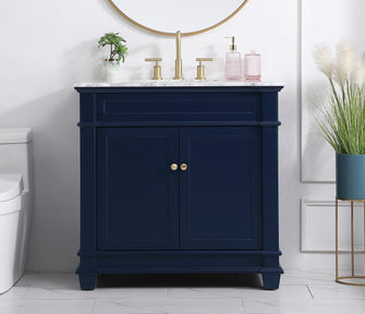 36 Inch Single Bathroom Vanity Set In Blue