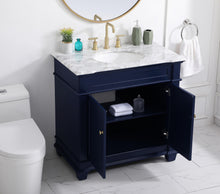 36 Inch Single Bathroom Vanity Set In Blue