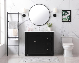 42 Inch Single Bathroom Vanity Set In Black