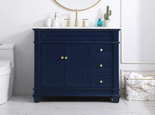 42 Inch Single Bathroom Vanity Set In Blue