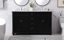 60 Inch Double Bathroom Vanity Set In Black