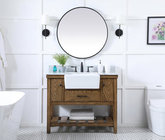 42 Inch Single Bathroom Vanity In Driftwood With Backsplash