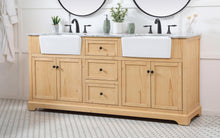 72 Inch Double Bathroom Vanity In Natural Wood