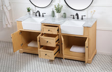 72 Inch Double Bathroom Vanity In Natural Wood