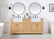72 Inch Double Bathroom Vanity In Natural Wood