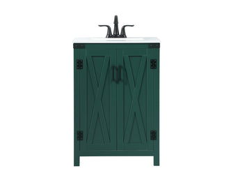 24 Inch Single Bathroom Vanity In Green