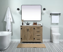 42 Inch Single Bathroom Vanity In Natural Oak With Backsplash