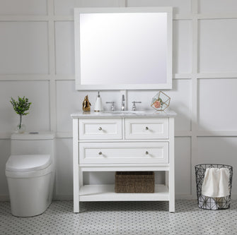Aqua Rectangle Vanity Mirror 30 Inch In White