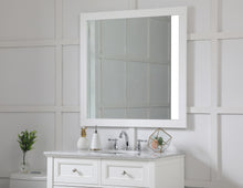 Aqua Square Vanity Mirror 36 Inch In White
