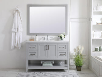 Aqua Rectangle Vanity Mirror 48 Inch In Grey