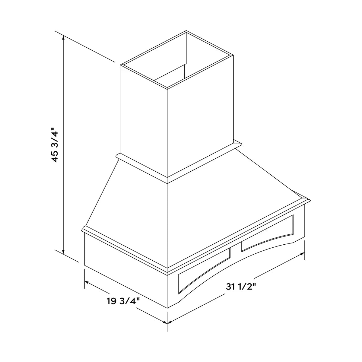Craft Cabinetry Shaker White 30" Hood Image Specifications