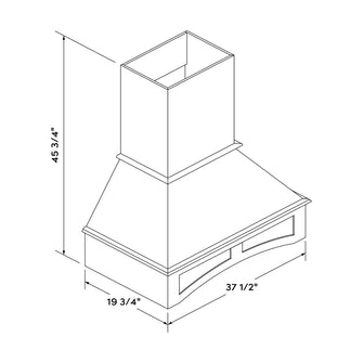 Craft Cabinetry Shaker Gray 36" Hood Image Specifications