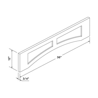 Craft Cabinetry Shaker White 36" Arched Valance Image Specifications