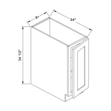 Craft Cabinetry Shaker Rift Oak 9”W Base Cabinet Image Specifications