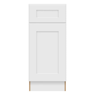 Craft Cabinetry Shaker White 15"W Base Cabinet Image Specifications