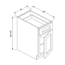 Craft Cabinetry Shaker Aqua 21”W Base Cabinet Image Specifications