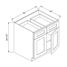 Craft Cabinetry Shaker White 33"W Base Cabinet Image Specifications