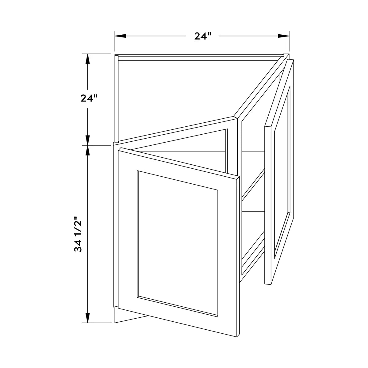 Craft Cabinetry Shaker Rift Oak 24”W Base End Cabinet Image Specifications