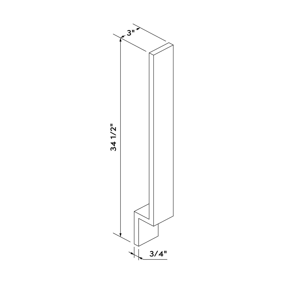 Craft Cabinetry Shaker Rift Oak 3"W Base Filler Image Specifications
