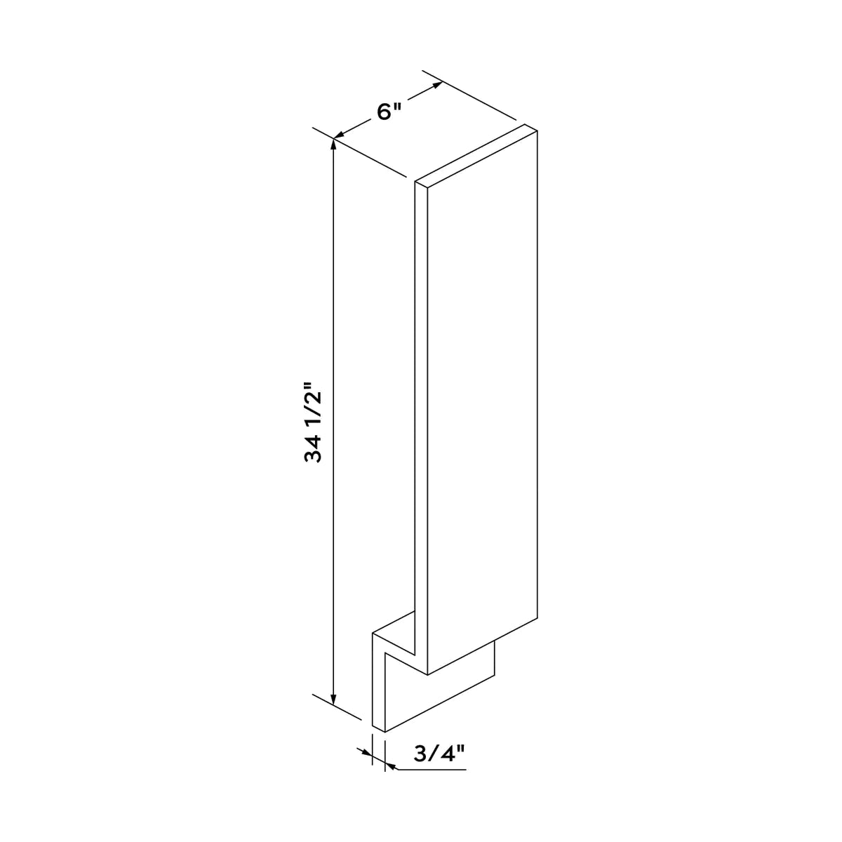 Craft Cabinetry Shaker Black 6"W Base Filler Image Specifications
