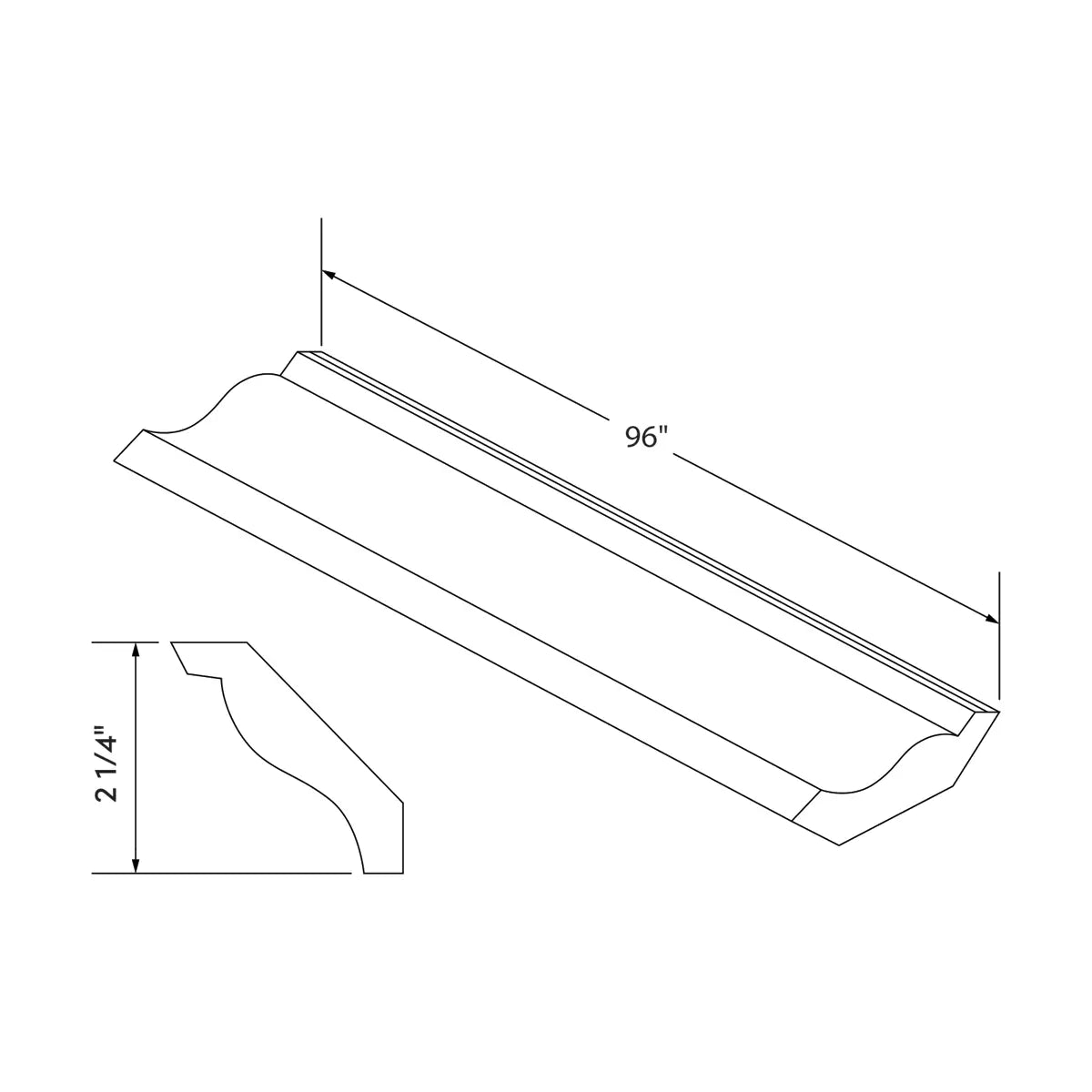 Craft Cabinetry Shaker Rift Oak Small Crown Molding Image Specifications