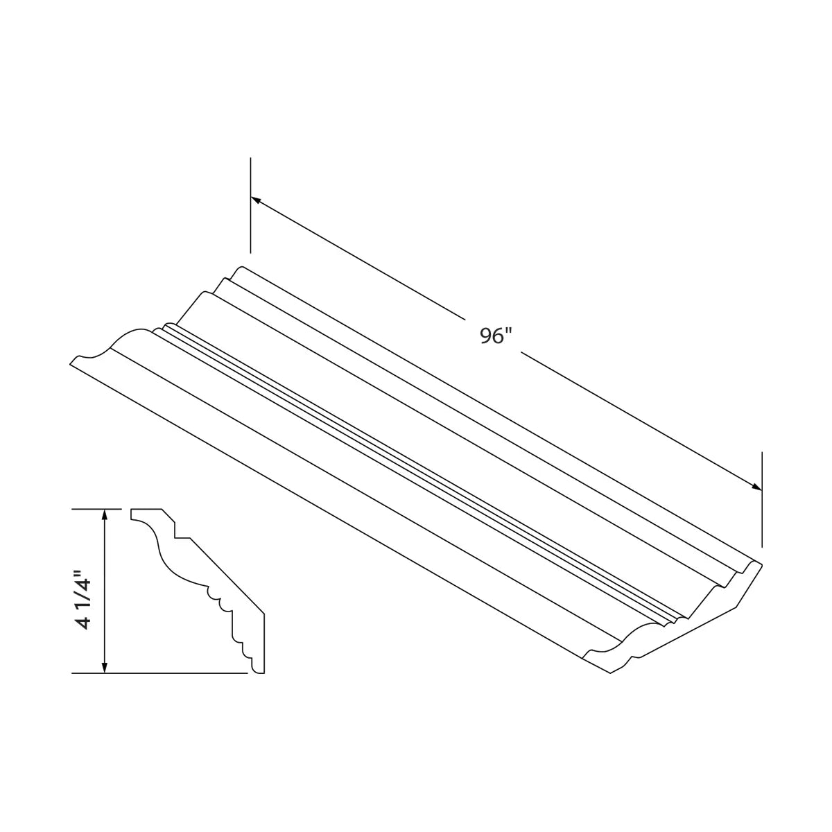 Craft Cabinetry Shaker Rift Oak Big Crown Molding Image Specifications